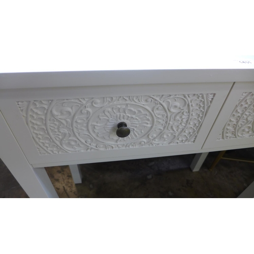 1460 - A white two drawer side table