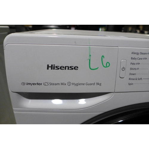 3003 - Hisense White 9kg, 1600rpm Washing Machine, A Rated (Model: WFGE901649VM) original RRP £333.33 + vat... 