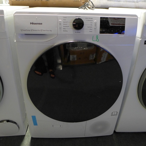 3004 - Hisense White 9kg, Heat Pump Dryer, A++ Rated (Model: DHGE904) (Damaged Door) original  RRP £333.33 ... 