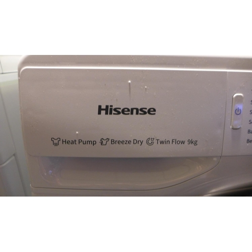 3004 - Hisense White 9kg, Heat Pump Dryer, A++ Rated (Model: DHGE904) (Damaged Door) original  RRP £333.33 ... 