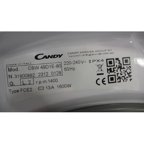 3297 - Candy 9kg Integrated Washing Machine H820xW600xD525mm - model: CBW49D1E-80 , Original RRP £340.83inc... 
