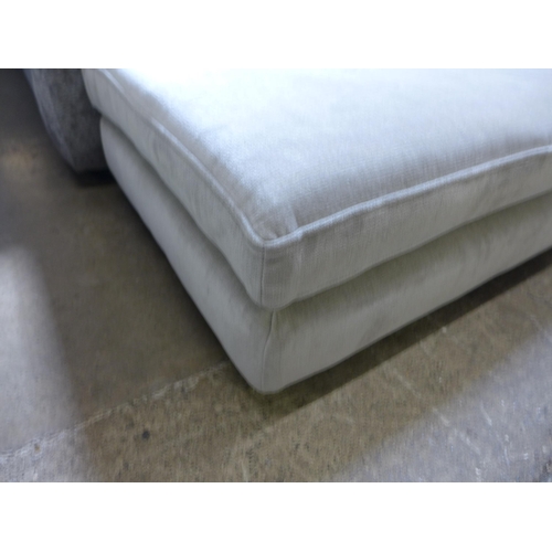 1520 - A light stone velvet cushioned top footstool