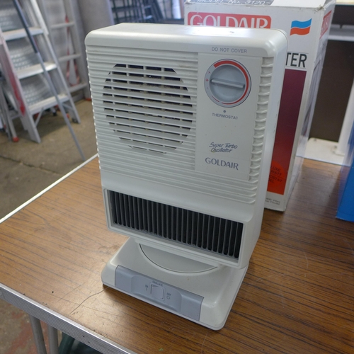 2275 - Cook works coffee machine & gold air fan heater