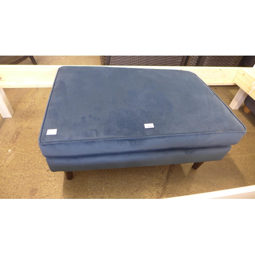 1618 - A Barker & Stonehouse blue velvet footstool