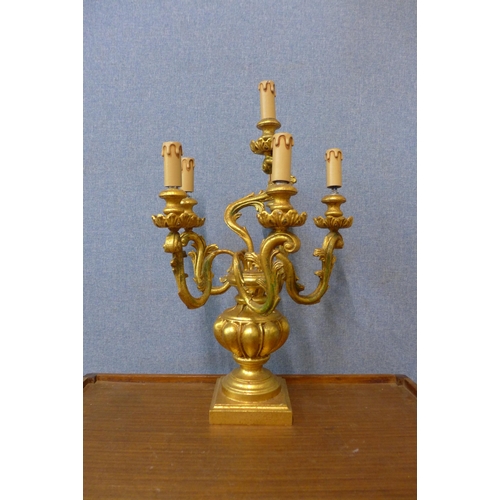 377 - An Italian rococo style gilt table lamp