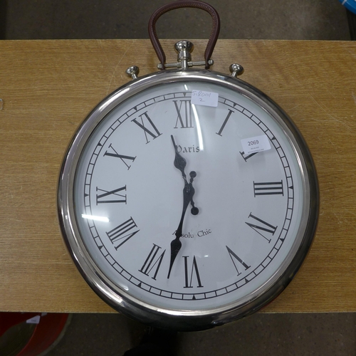 2069 - Large stop watch style wall clock