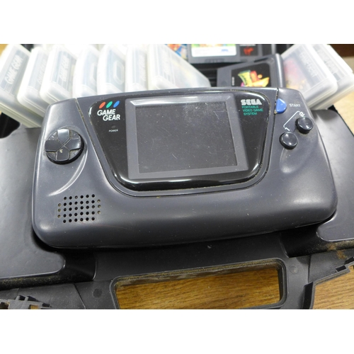 2096 - Sega Megadrive inc. Taz-Mania, 2 controllers & cables, Sega Game Gear portable gaming system, 19 gam... 