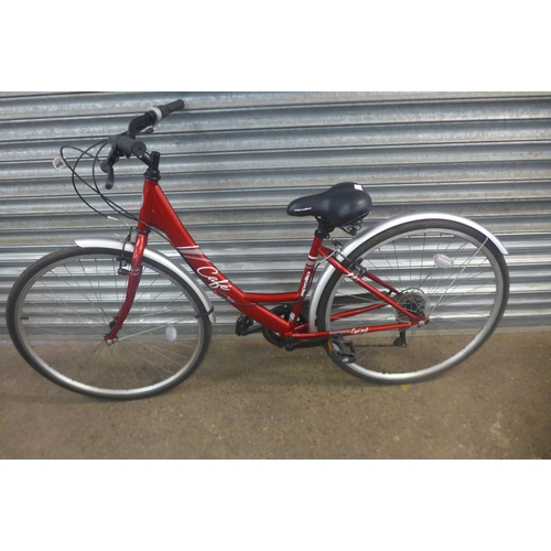 2210 - Apollo Cafe women's hybrid cycle complete with step through frame and mud guards - Police repossessi... 