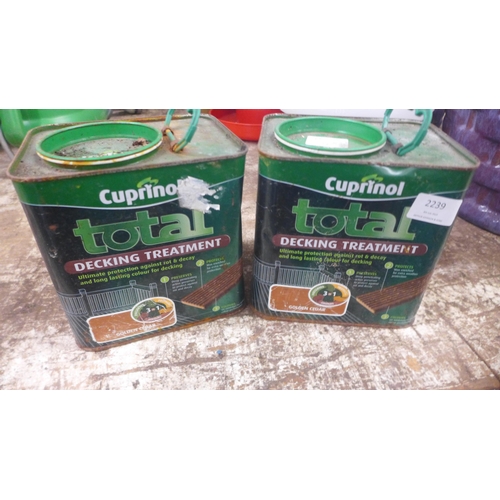 2239 - 2 tins of Cuprinol decking treatment