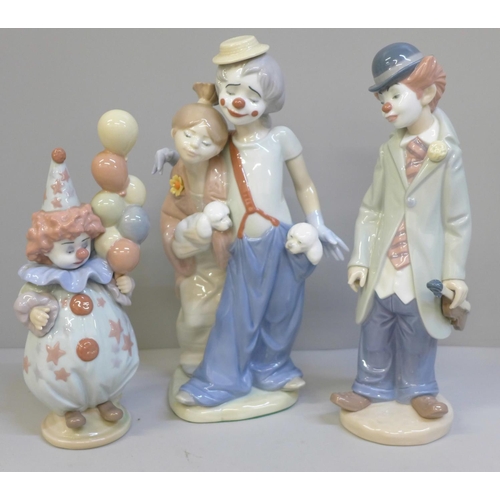 606 - Three Royal Doulton figures; Christine, Lisa, Top o' The Hill and a wooden base, Top o' The Hill wit... 