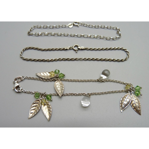 981 - A triple row French jet necklace and another