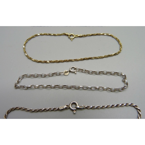 981 - A triple row French jet necklace and another