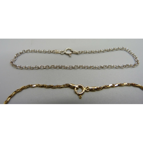 981 - A triple row French jet necklace and another