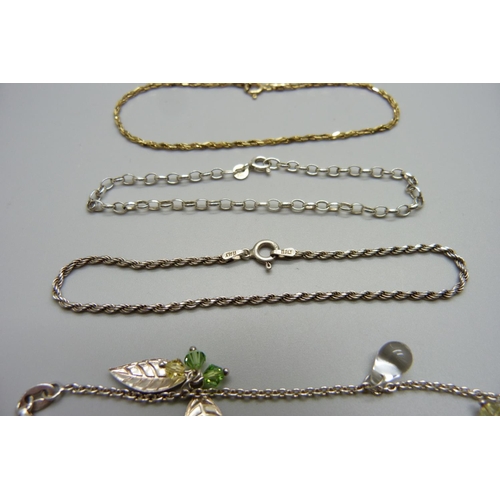 981 - A triple row French jet necklace and another