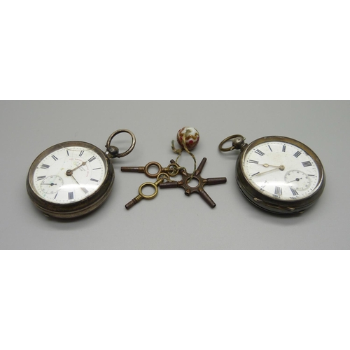 1000 - Two silver pocket watches