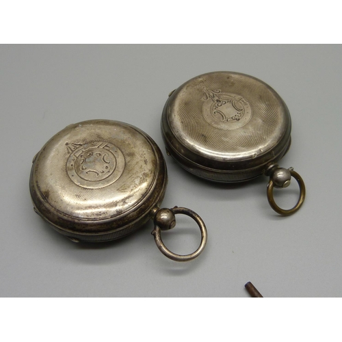 1000 - Two silver pocket watches