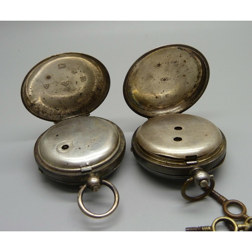 1000 - Two silver pocket watches