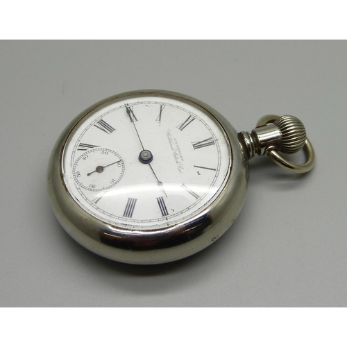 1016 - A Waltham pocket watch with screw back