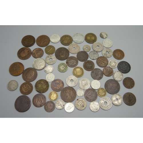 1020 - French and Portuguese coins, some 19th Century