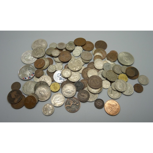 1038 - A collection of coins including early 20th Century Australian one pennies, some Victorian, late Quee... 