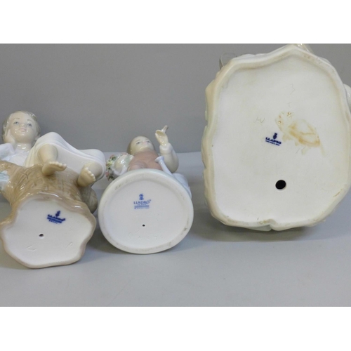 608 - A Lladro figure group and two other Lladro figures