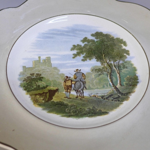 614 - Four Victorian Pratt ware plates
