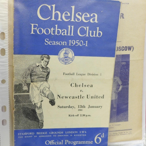 645 - An album of 1940s to 1960s football programmes, including Bradford Park Avenue 1949/50, Birmingham v... 