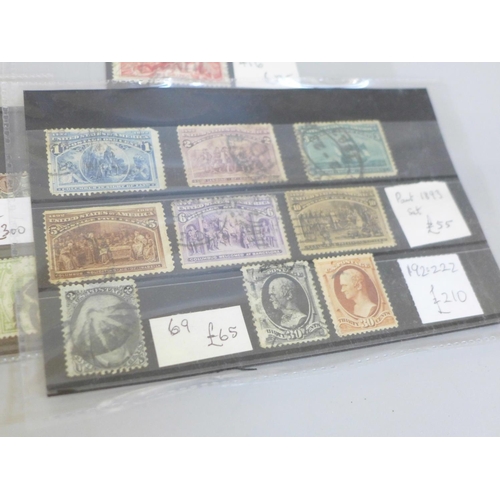 646 - Stamps; 18 no. stockcards of high value stamps, all with faults