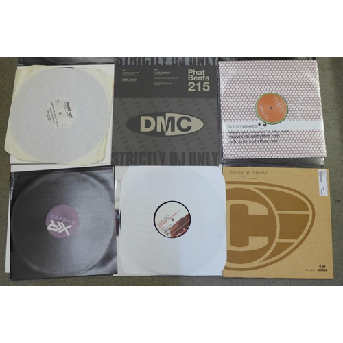 672 - Twenty mainly 80s/90s and 00s original unplayed DJ stock; garage, drum and bass, hip hop, etc., from... 