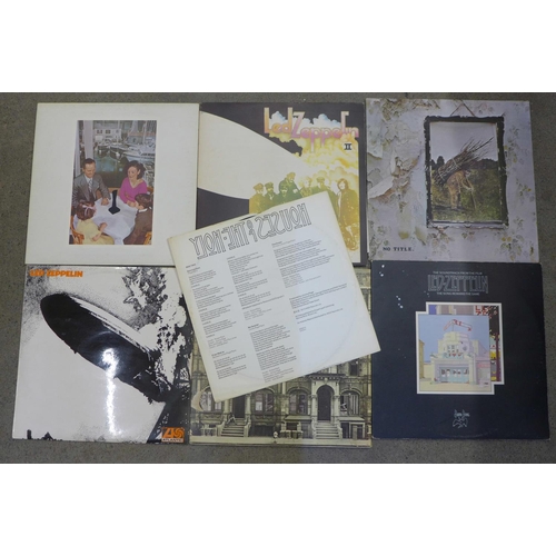 675 - Seven Led Zeppelin LP records, Houses of the Holy, missing cover