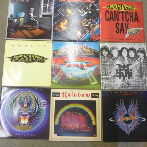 684 - Twelve rock LP records including Journey, Boston, Rainbow, Rush, ZZ Top and MSG (rare Japanese impor... 