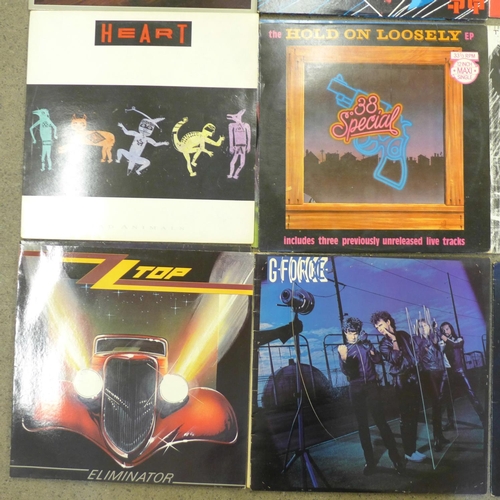 684 - Twelve rock LP records including Journey, Boston, Rainbow, Rush, ZZ Top and MSG (rare Japanese impor... 