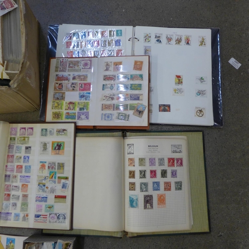 708 - Stamps; a box of stamps, covers, etc., loose and in albums