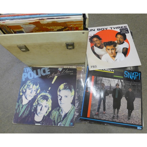 709 - A box of LP records, Tina Turner, The Jam, Bee Gees, Beach Boys, etc., 1960s onwards