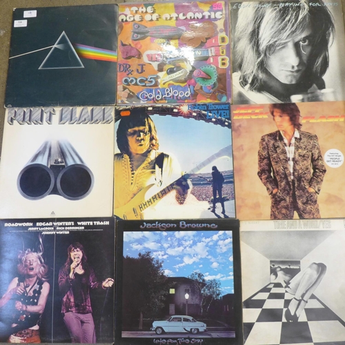 728 - Eighteen 1970s Prog and Classic Rock LP records including Pink Floyd, Yes, Jackson Browne, Deep Purp... 