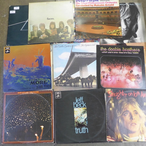 728 - Eighteen 1970s Prog and Classic Rock LP records including Pink Floyd, Yes, Jackson Browne, Deep Purp... 