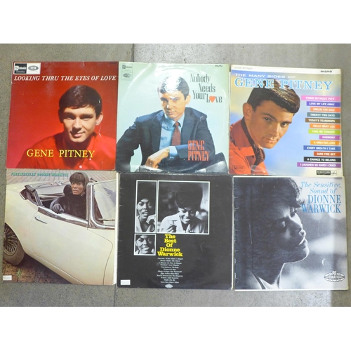 736 - Three Gene Pitney and three Dionne Warwick LP records