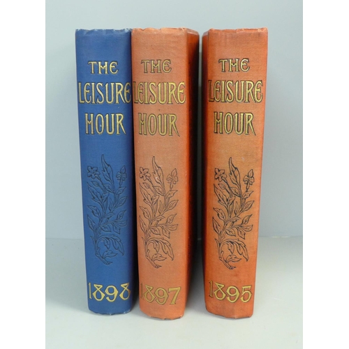 743 - A set of three late Victorian books; 1898, 1897 and 1895, The Leisure Hour