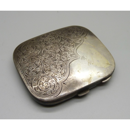 833 - A silver cigarette case, 86g