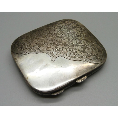 833 - A silver cigarette case, 86g