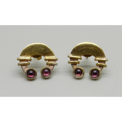 904 - A pair of silver gilt Arts and Crafts style earrings