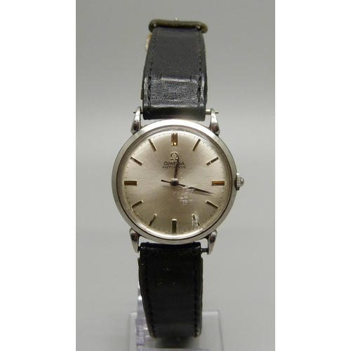 921 - An Omega automatic wristwatch with teardrop lugs, (replacement crown), 31mm case