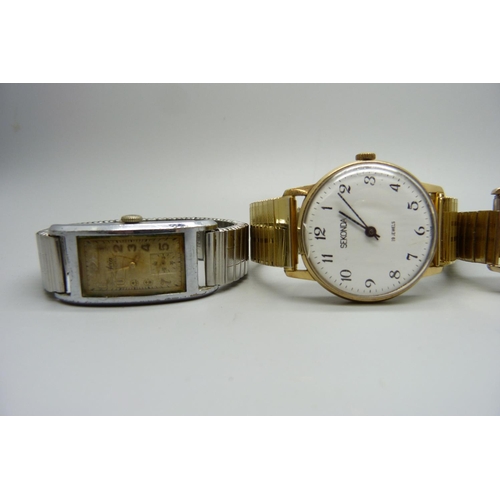 935 - Four wristwatches including one tank shape Avia