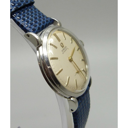 941 - An Omega automatic wristwatch, the case back bears inscription dated 1949, (crown not Omega)