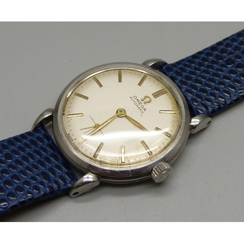 941 - An Omega automatic wristwatch, the case back bears inscription dated 1949, (crown not Omega)