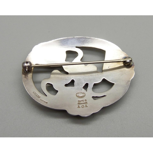 959 - A Georg Jensen silver brooch, marked 101