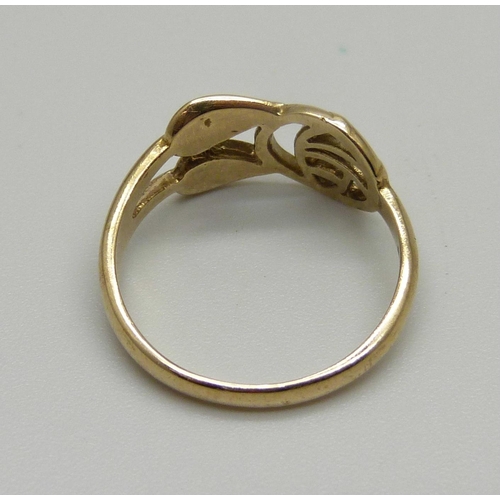 998 - A 9ct gold Carrick jewellery ring in McIntosh style,  2.2g, L