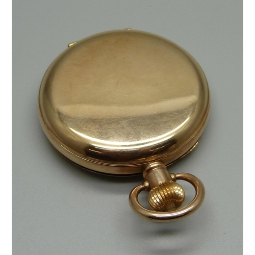 999 - A gold plated full hunter pocket watch with long service inscription to inner cuvette