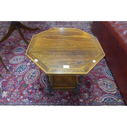 108 - A Victorian inlaid rosewood octagonal occasional table