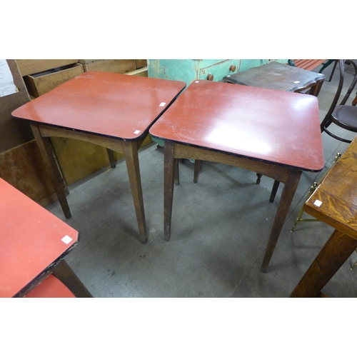 230 - A pair of vintage oak and Formica topped kitchen tables